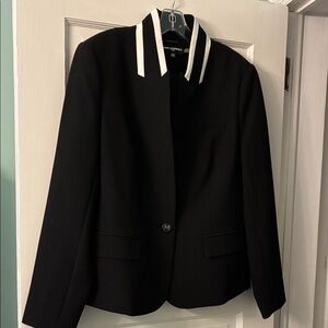 Karl Lagerfeld Black Blazer with White Collar Trim